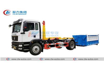 China Sinotruk 10t Hook Lift Garbage Truck With Hydraulic Tipping Box for sale