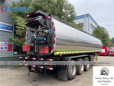 China CCC 3 Axle 50000L Stainless Steel Tanker Semi Trailer For Asphalt Delivery for sale