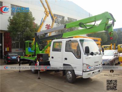 中国 ISUZU 4x2 16Mのトラックは折られた腕を搭載する空気の仕事プラットホームを取付けた 販売のため