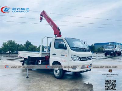 China Foton 1T 2T 3 Stage Hydraulic Telescopic Boom Truck Mounted Crane for sale