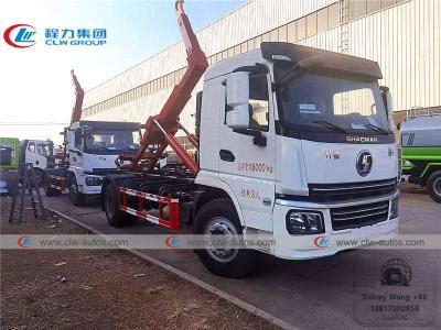 China Shacman 10 Ton Hydraulic Hooklift Garbage Truck met 10000L-Container  Te koop