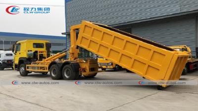 중국 RHD 탄소강 Q235 20cbm/20m3 339HP 분리 가능 본체 트럭 쓰레기통 트럭 판매용