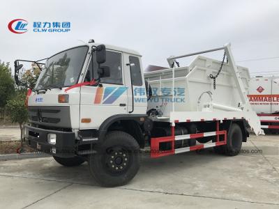 China Os caminhões de lixo do recipiente do braço do balanço de Dongfeng 4x2 10cbm desperdiçam o caminhão dos escaninhos da remoção à venda