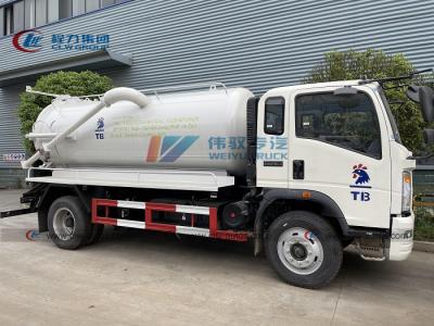 China HOWO 8cbm 4*2 Vacuum Sewage Suction Truck Vacuum Jetting Truck for sale
