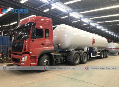 China LPG Semi Trailer Liquid Propane Transportation Tanker Delivery Trailer 59.52m3 25mt for sale
