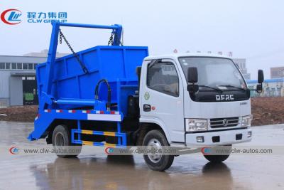 China 5cbm Dongfeng brand 6 wheels Swing Arm Garbage Truck for sanitation garbage collection truck for sale