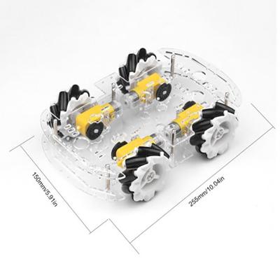 China Chassi esperto Kit For Mecanum do carro da roda 4WD transparente plástica à venda