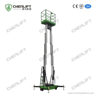 China Rigid 12m Height Hydraulic Lift Platform With Motorized Pulling Device for sale