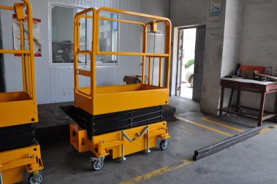 China Long Using Period Mini Mobile Scissor Lift With 200Kg Loading And Yellow Color for sale