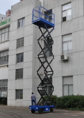 China 8m Working Height Manganese Steel Mobile Scissor Lift  Electrical Pulling Loading Capacity 450kg for sale