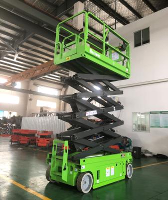 China 10m Self Propelled Scissor Lift Aerial Work Platform MEWP 320Kg Loading Capacity With Extendable Platform for sale