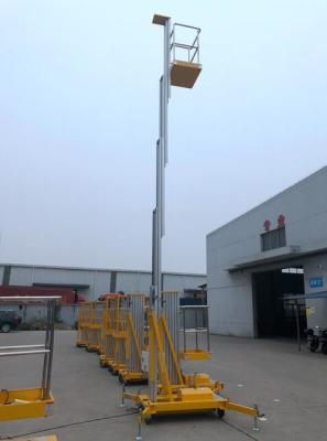 China Industrial 6m Hydraulic Lift Aluminum Aerial Work Platform Single Mast for sale
