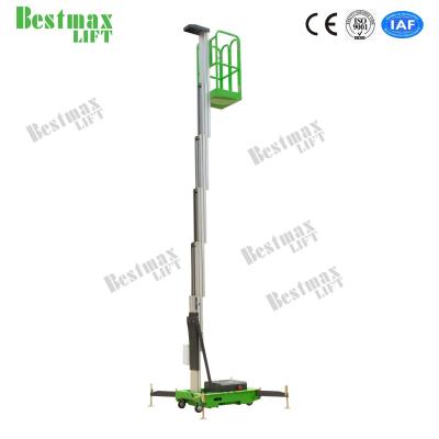 China 8 Meters Single Mast Vertical Lifting Platform 130kg Load Easy Moving for sale