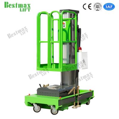 China Mobile Single Mast Electric Vertical Lift 10m Platform Height 130kg Load Capacity for sale