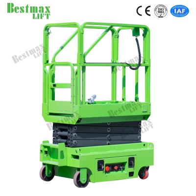 China 3m Platform Height Mini Scissor Lift Manual Pushing Aerial Work Platform With CE for sale