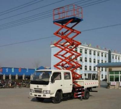 China 14M 300KG Telescopic Truck Mounted Scissor Lift with Manganese Steel Lifting Arm for sale