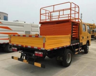 China 9 Meters Orange Color Truck Mounted Scissor Lift with 300Kg Loading Capacity for sale
