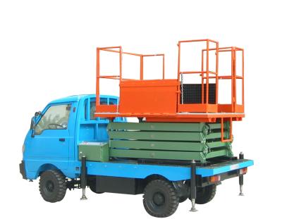 China 9m Height Truck Mounted Scissor Lift Hydraulic Lift Table 500Kg Loading Capacity for sale