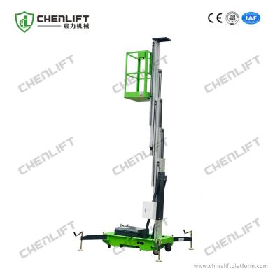 China Aluminum Aerial Work Platform 10m Single Mast Vertical Lift Table for sale