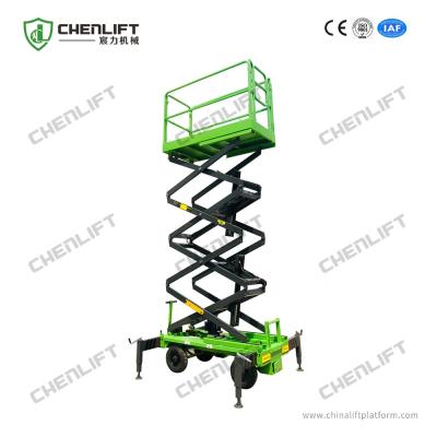 China Manual Pushing Mobile Scissor Lift Working Height 8 Meters 500Kg Loading Capacity for sale
