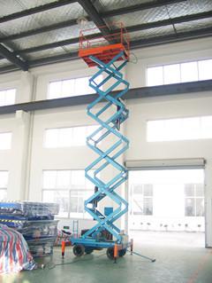 China 11 Meters adjustable mobile scissor lift with Anti-skid floor platform for sale