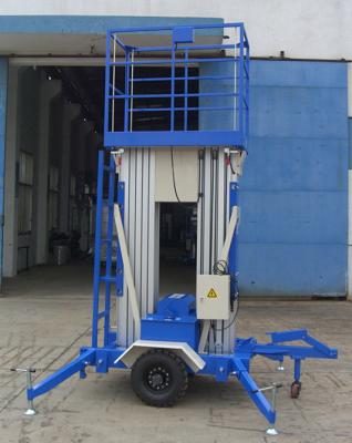 China Dual Mast Aluminum Aerial Work Platform Towing Type Lifting Height 8m for sale