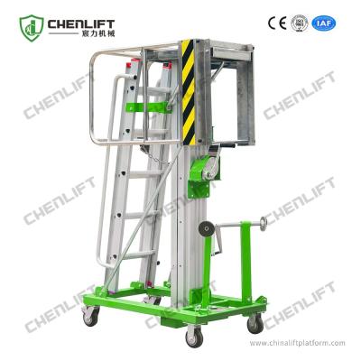 China 125kg Load 3.2m Lifting Height Hand Winch Elevating Work Platform for sale