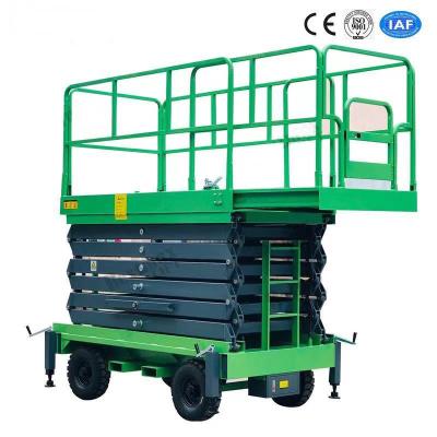 China 500Kg Loading Capacity Hydraulic Lift Platform 12m Height Mobile Scissor Elevating Lift for sale