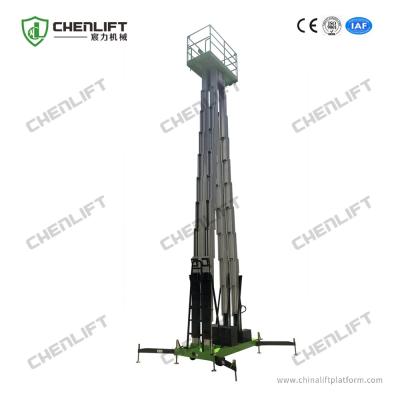 China 14 Meters Height 300kg Loading Capacity Quadruple Mast Insulative Portable Aerial Work Platforms for sale