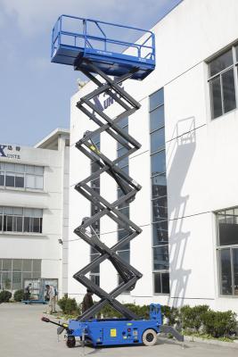 China 12M Mobile Scissor Lift With Pulling Device for sale