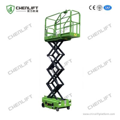 China Bajo ruido Mini autopropulsado de tijeras eléctricas plataforma de elevación elevada MEWP altura 3m en venta