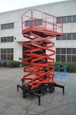 China Ware House Using Motorized Scissor Lift 12m platform Height DC Lifting and Moving for sale