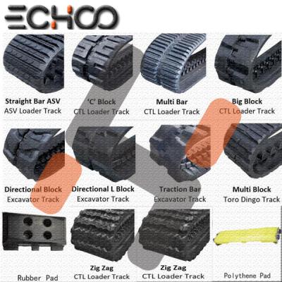 China Pistas de goma ECHOO para excavadoras mini excavadoras, cargador de orugas compacto en venta