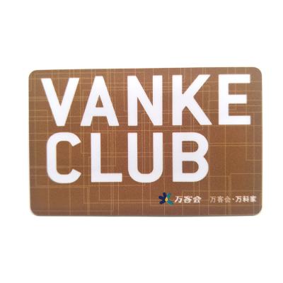 China Membership Card CR80 30mil Standard Size Laminated CMYK PVC Plastic Gift Cards for sale