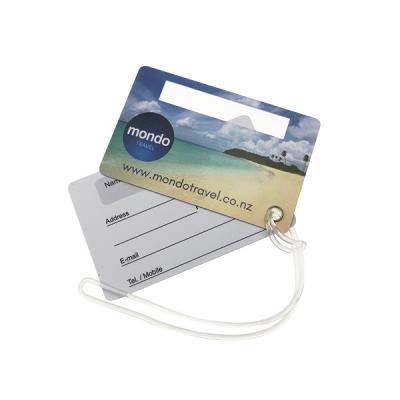 China Laminated Pounching Hole CMYK PVC Plastic Die Cut Card Luggage Hanging Tag Card for sale