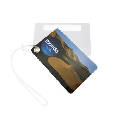 China Customized Size PVC Luggage Tag Customized Size Die Cut CMYK Printing for sale