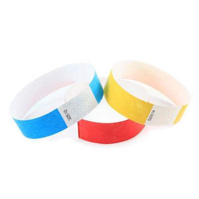 China Paper Tyvek RFID Wristbands , Pre Printed HF RFID Wristband Access Control for sale