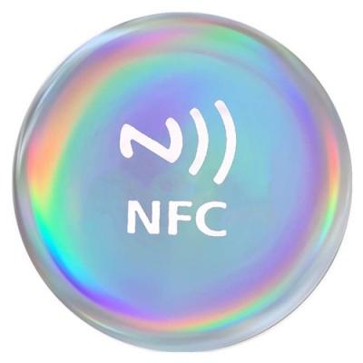 China Water Proof 13.56MHz Programmable Crystal Nfc Sticker Tag Keyfob Smart Phone Using for sale
