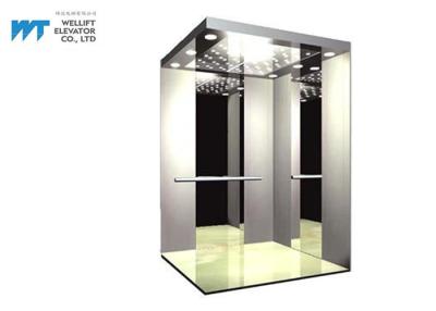 China Elevador durável bonito do elevador do passageiro com a cabine de aço inoxidável do revestimento da linha fina do espelho à venda