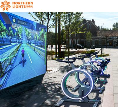 China Dynamic Racing Interactive Projection Game Outside Interactive Bike Game for sale