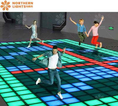 China Multi Players Jumping Grid Game Lighted Dance Floor Panels For Entertainment Te koop
