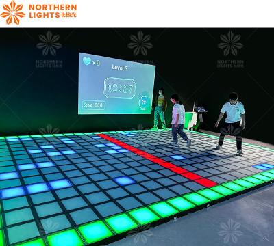 China Jumping Grid Multi Players Game Led Dance Floor Tile For Amusement Park Te koop