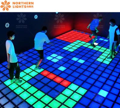 China LED Dance Floor Tile Jumping Grid Interactive Game Super Grid for sale