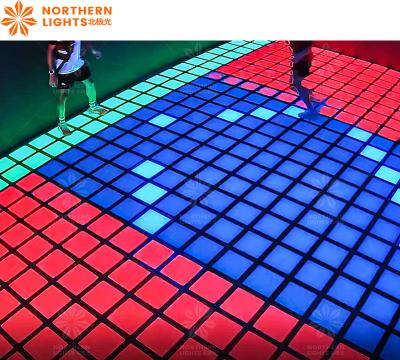 China Jumping Game LED Dance Floor Tile Interactive Game Super Grid for sale