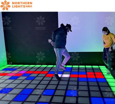 China LED Dance Floor Tile Wall And Floor Jumping Grid Interactive Game for sale