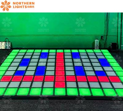 China Jumping LED Dance Floor Tile Jumping Grid Interactive Game For Amusement Park for sale