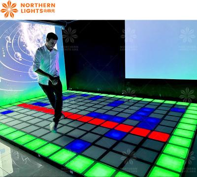 China LED Dance Floor Tile Jumping Grid Interactive Game Super Grid Wall And Floor for sale