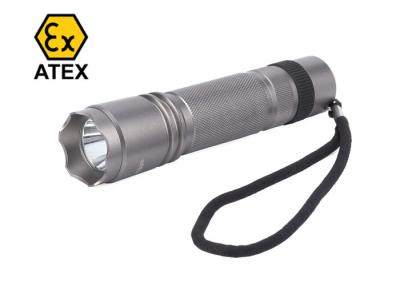 China IP66 100Lm 1W Explosion Proof LED Flashlight Aluminum Silver ATEX Approval for sale