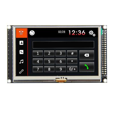 China 4.3 Inch 16 Bit TFT LCD Module MCU8 Interface SSD1963 Resistive Touch LCM-TFT043T1 for sale