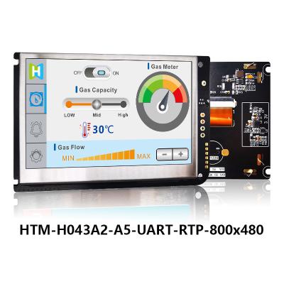 China 4.3 Inch UART Resistive Touch Screen TFT LCD 800x480 Display With Lcd Controller Board for sale